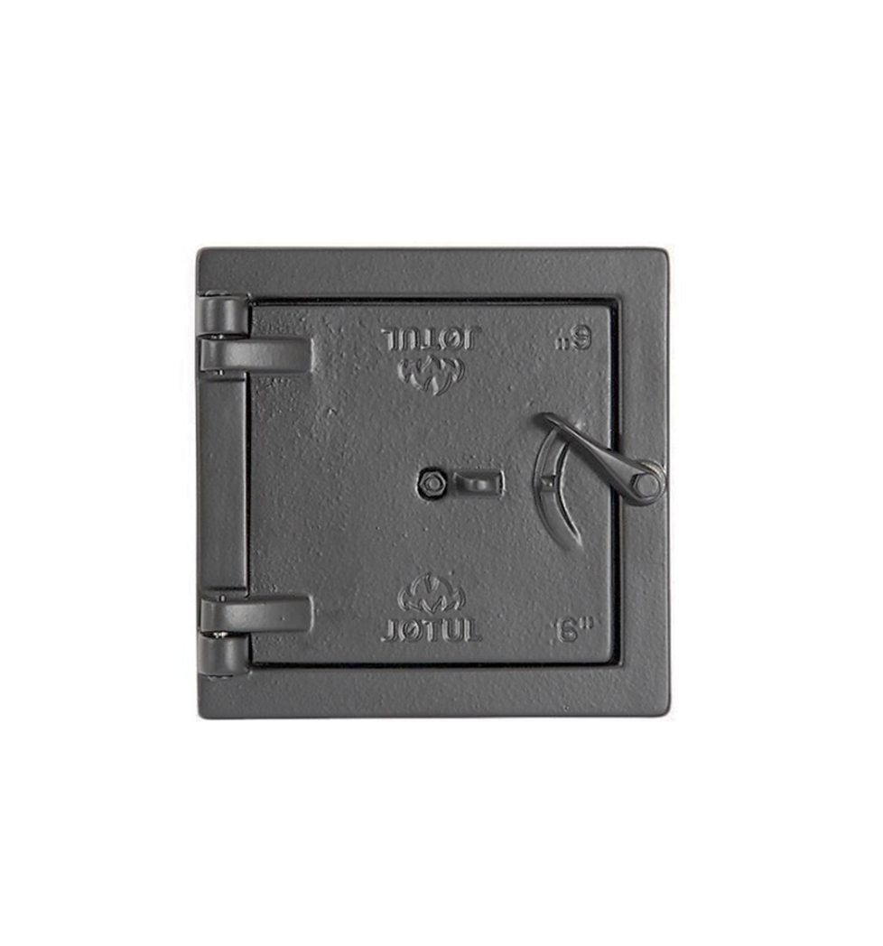Feieluke 6"x 6" sort støpejern