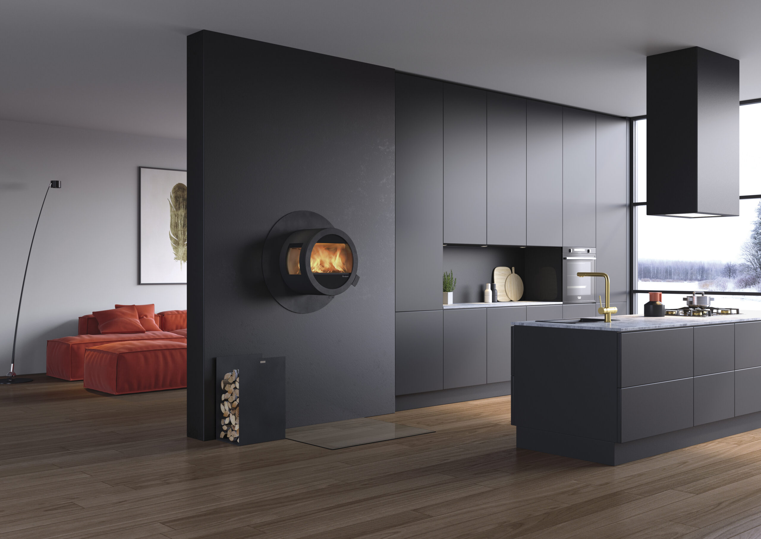 Nordpeis Me Wall med brannmur og sideglass - Bilde 3